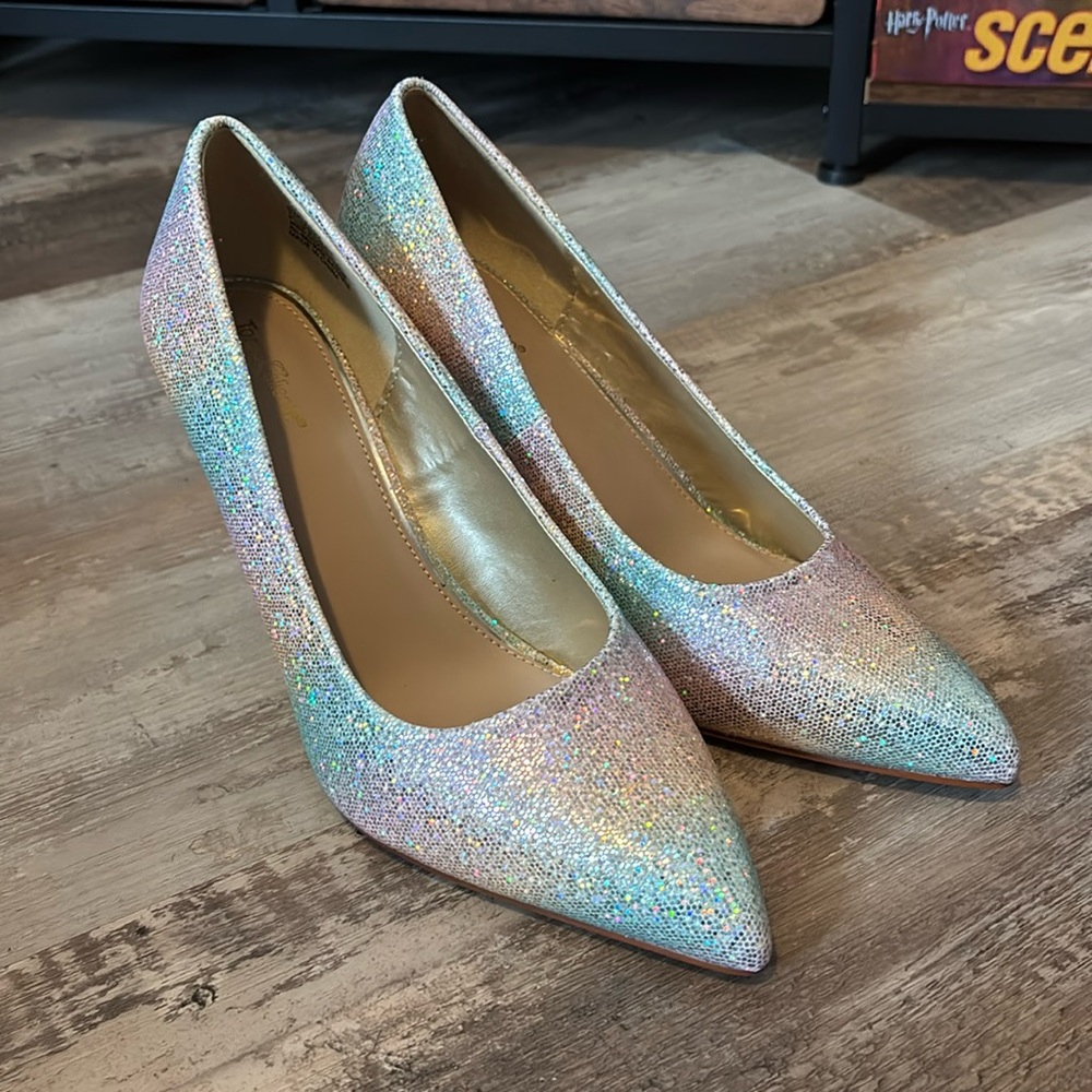Glitter pastel heels